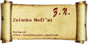 Zelenka Noémi névjegykártya